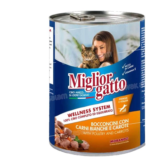 VOLAILLE & CAROTTES 405G POUR CHAT MIGLIOR GATTO MORANDO