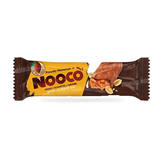 BARRE CHOCOLAT NOUGAT CARAMEL CACAHUETE 24G NOOCO