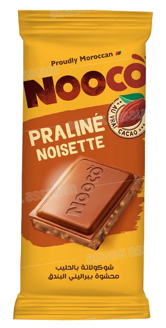 TABLETTE CHOCOLAT PRALINE NOISETTE 85G NOOCO