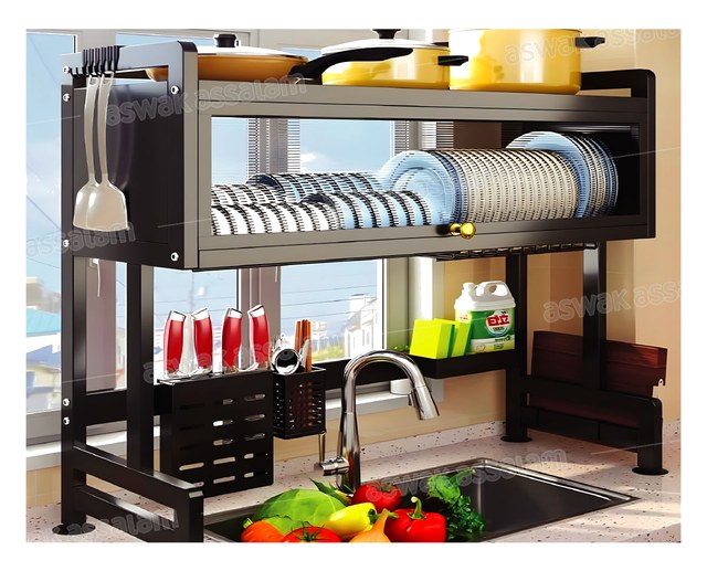EGOUTTOIR A VAISSELLE AVEC ETAGERE DE RANGEMENT 85CM