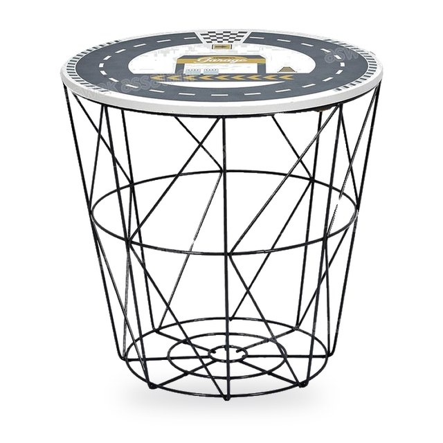 TABLE FILAIRE EN BOIS ET METAL – NOIR 30*30CM