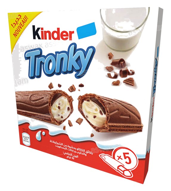 BISCUIT FOURRE CHOCOLAT & CREME 5*18G TRONKY KINDER