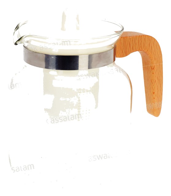 THEIERE EN VERRE AVEC FILTRE ET MANCHE EN BOIS 1,5L