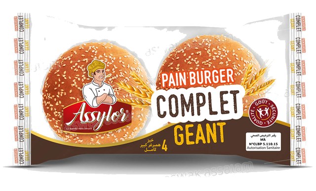 PAIN BURGER GEANT COMPLET 4 UNITES ASSYLOR