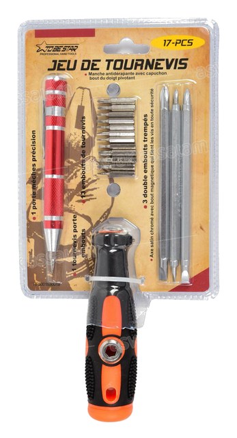 JEU DE TOURNEVIS 17 PIECES