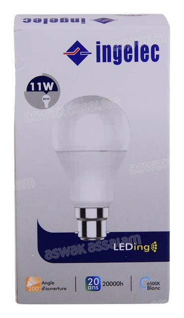 LAMPE LED B22 A60 11W LUMIERE BLANCHE INGELEC
