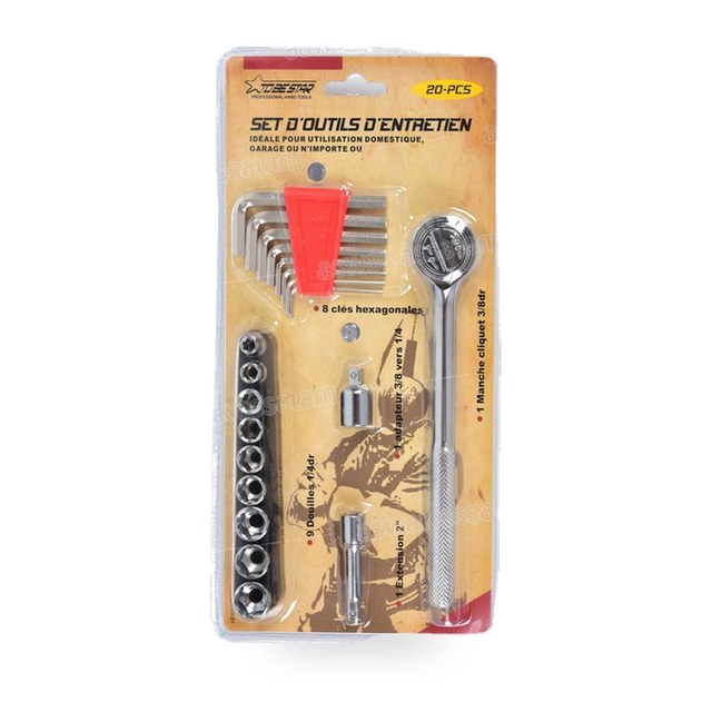 SET D’OUTILS D’ENTRETIEN 20 PIECES