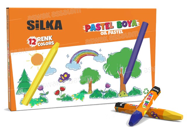 12 CRAYONS DE CIRE PASTEL SILKA