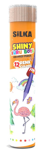 12 CRAYONS DE COULEUR EN TUBE SHINY SILKA