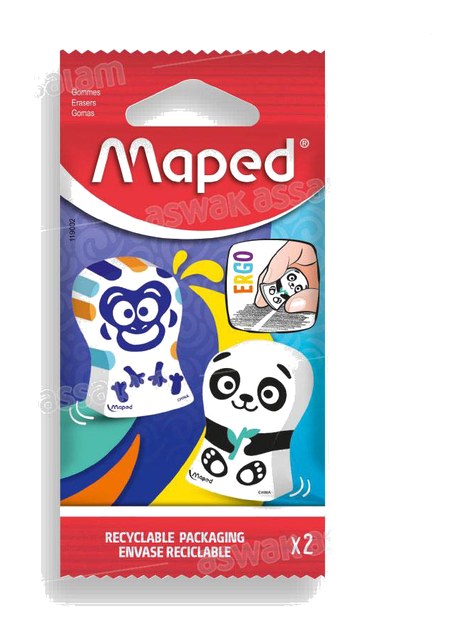 2 GOMMES MULTICOLORE ERGO FUN MAPED