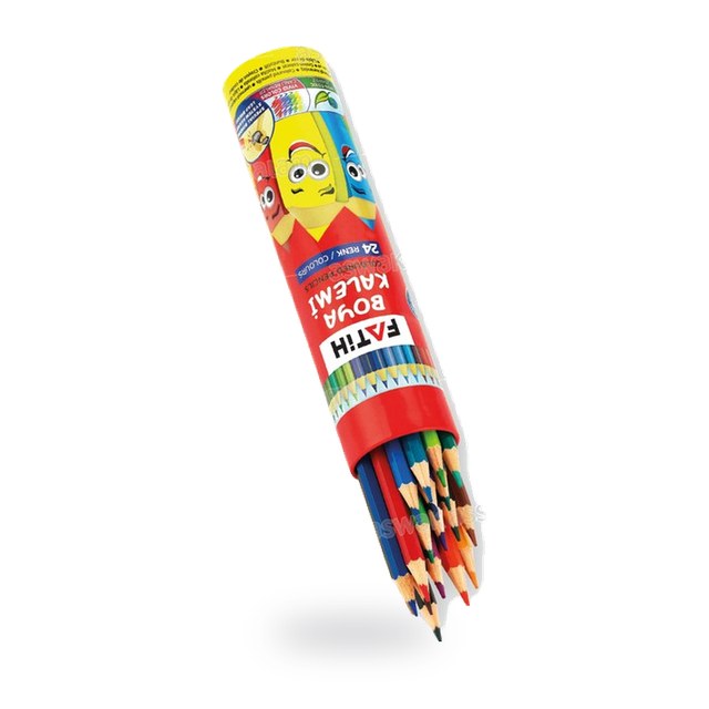 24 CRAYONS DE COULEUR EN TUBE FATIH