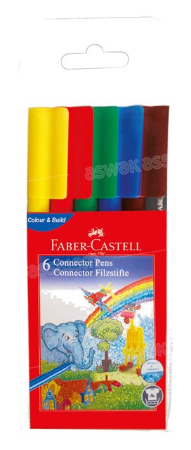 6 FEUTRES DE COULEUR CONNECTOR FABER-CASTELL