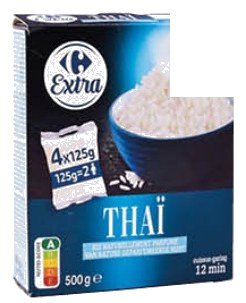Riz Thai Carrefour 500g 125g x 4