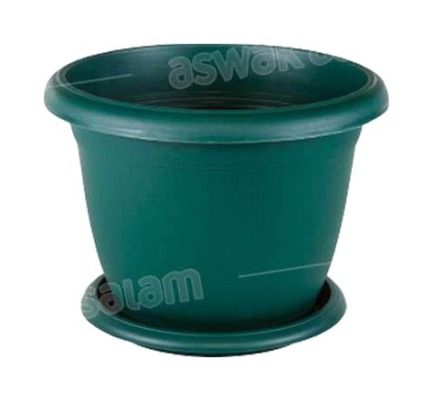 POT DE FLEURS AVEC SOUCOUPE 8,8L VERT GAMME VILLA FLOWER