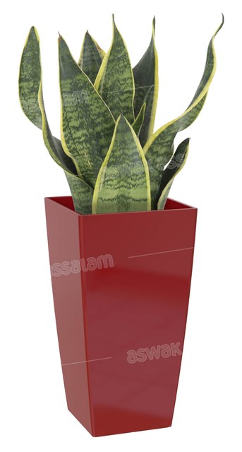 POT DE FLEURS CARRE 25CM ROUGE PISA