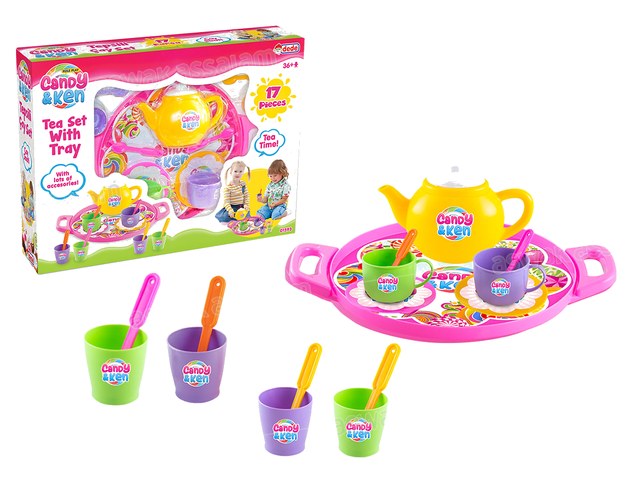 SERVICE A THE JOUET AVEC PLATEAU ET ACCESSOIRES 12 PIECES