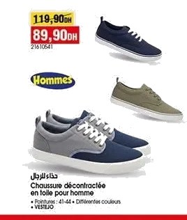 Chaussure décontractée en toile pour homme – Pointures 41-44