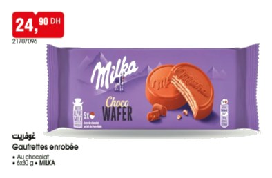 Gaufrettes enrobées chocolat MILKA – 6x30g