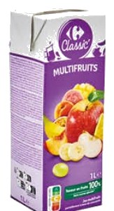 Jus muitifruit à base de concentré Carrefour IL