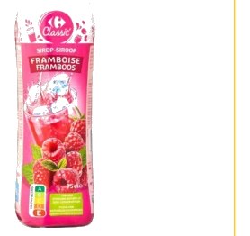 Sirop de framboise Carrefour Classic 75c prix au kg