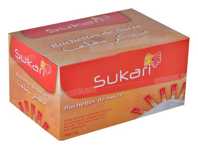 SUCRE EN BUCHETTES 1KG SUKARI