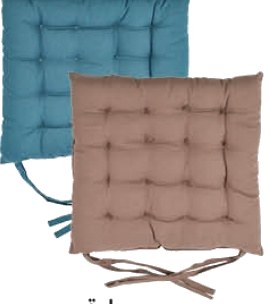 Galette de chaise Unie 38xX38cm Divers coloris TeX. HOME