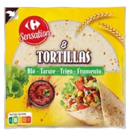 j 5 8tortillas de blé Carrefour 320g